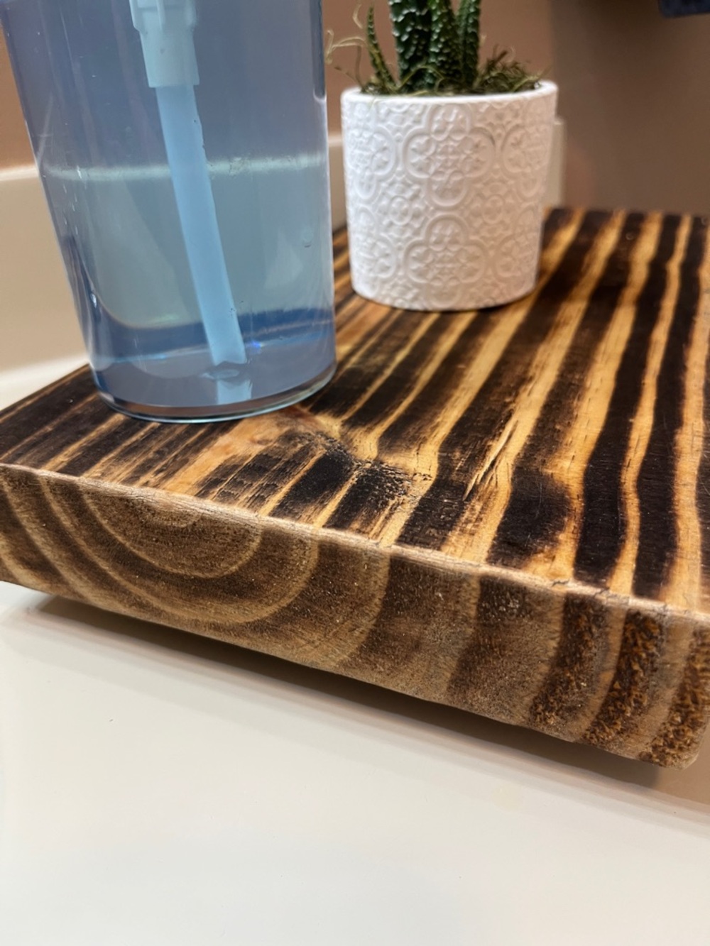 Wood Stand Pedestal Tray Bathroom Decor Soap Holder Vanity Tray Decorative Riser - Picture 3 of 9